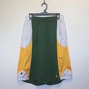Jordan Brand Green and Gold shorts